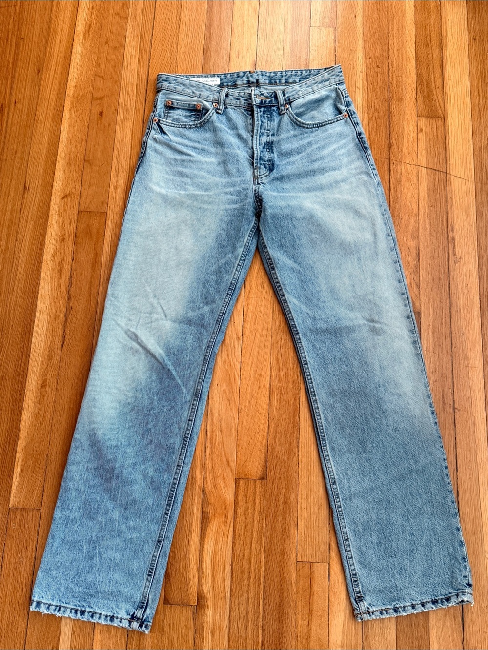 Zara Light Wash baggy Straight Jeans